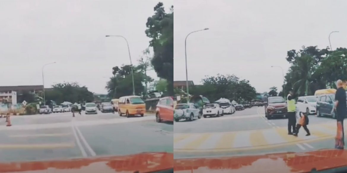 Netizen Sokong Cara Pak Guard 'Ajar' Pemandu Langgar Lintasan Zebra Depan Sekolah
